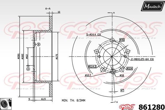 Maxtech 71810202 - Vadīkla, Bremžu suports autodraugiem.lv