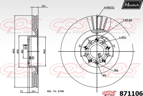 Maxtech 71810230 - Vadīkla, Bremžu suports autodraugiem.lv