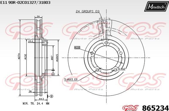 Maxtech 72944003 - Virzulis, Bremžu suports autodraugiem.lv