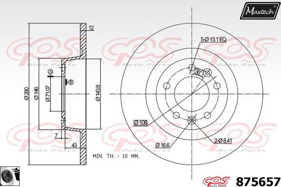 Maxtech 72944016 - Virzulis, Bremžu suports autodraugiem.lv