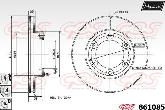 Maxtech 861228 - Bremžu diski autodraugiem.lv