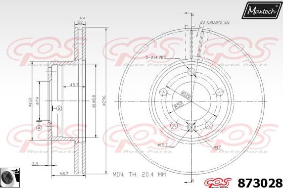 Maxtech 72945010 - Virzulis, Bremžu suports autodraugiem.lv