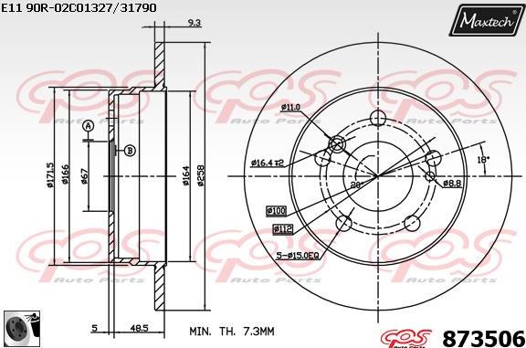 Maxtech 72946004 - Virzulis, Bremžu suports autodraugiem.lv