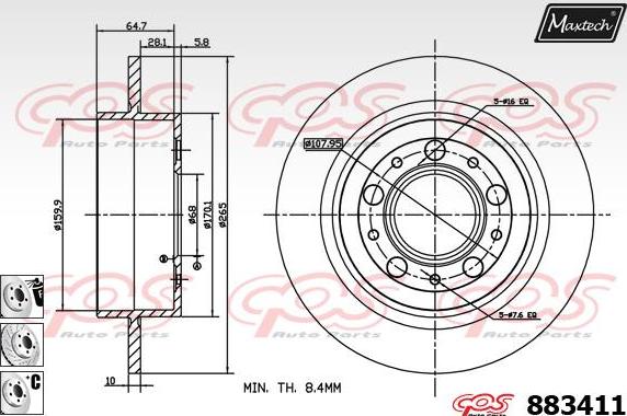 Maxtech 873103 - Bremžu diski autodraugiem.lv