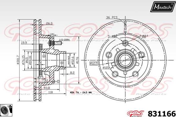 Maxtech 72940037 - Virzulis, Bremžu suports autodraugiem.lv