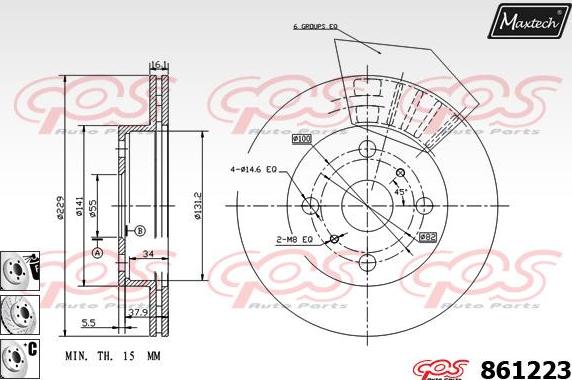 Maxtech 851115 - Bremžu diski autodraugiem.lv