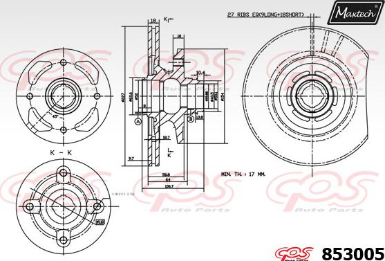 Maxtech 72948041 - Virzulis, Bremžu suports autodraugiem.lv