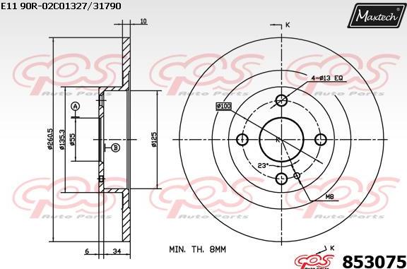 Maxtech 72948043 - Virzulis, Bremžu suports autodraugiem.lv