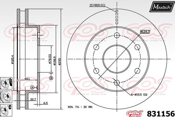 Maxtech 72948056 - Virzulis, Bremžu suports autodraugiem.lv