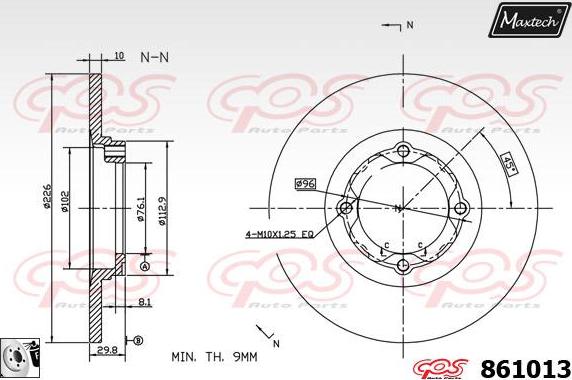 Maxtech 72948050 - Virzulis, Bremžu suports autodraugiem.lv