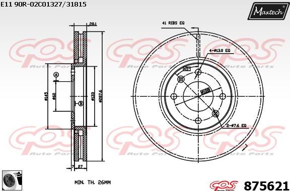 Maxtech 72948012 - Virzulis, Bremžu suports autodraugiem.lv