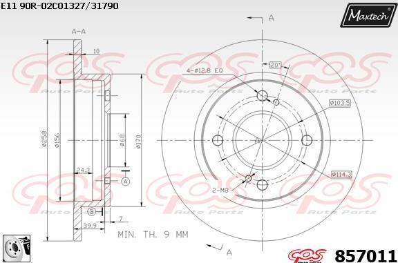 Maxtech 72943031 - Virzulis, Bremžu suports autodraugiem.lv