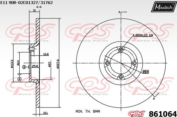 Maxtech 72942003 - Virzulis, Bremžu suports autodraugiem.lv