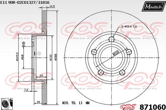 Maxtech 72942017 - Virzulis, Bremžu suports autodraugiem.lv