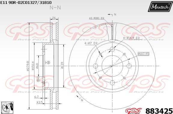 Maxtech 72942029 - Virzulis, Bremžu suports autodraugiem.lv