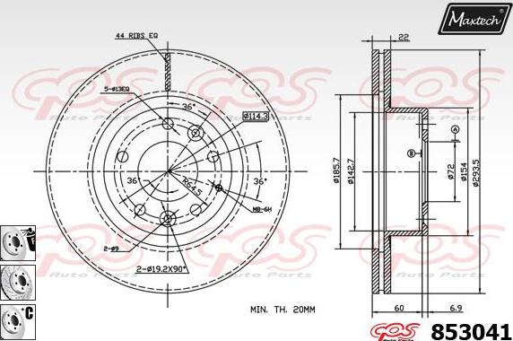 Maxtech 72954043 - Virzulis, Bremžu suports autodraugiem.lv