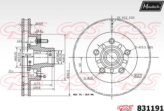 Maxtech 72954058 - Virzulis, Bremžu suports autodraugiem.lv