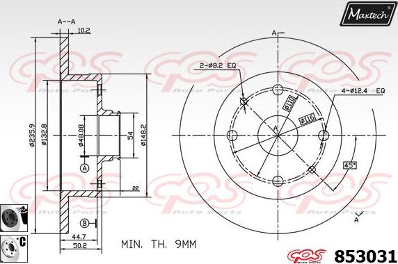 Maxtech 72954015 - Virzulis, Bremžu suports autodraugiem.lv