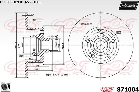 Maxtech 72954035 - Virzulis, Bremžu suports autodraugiem.lv