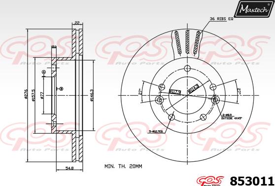 Maxtech 72954033 - Virzulis, Bremžu suports autodraugiem.lv