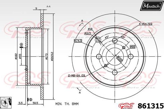 Maxtech 72954070 - Virzulis, Bremžu suports autodraugiem.lv