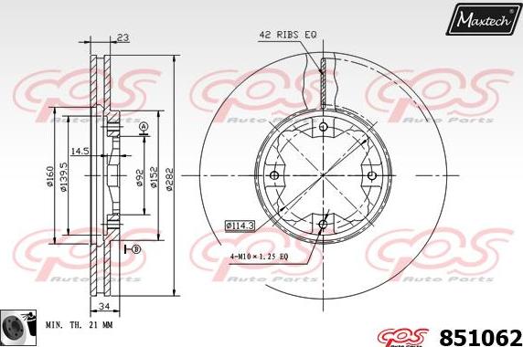 Maxtech 72951008 - Virzulis, Bremžu suports autodraugiem.lv