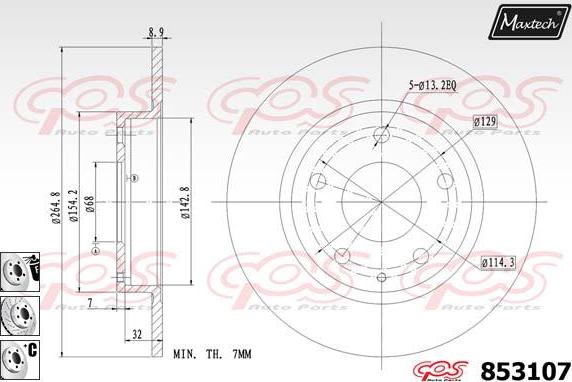 Maxtech 72951003 - Virzulis, Bremžu suports autodraugiem.lv