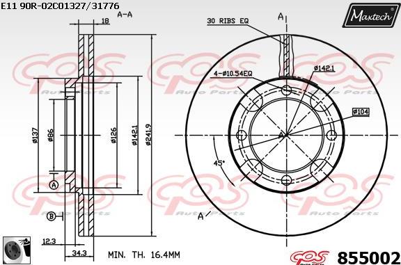 Maxtech 72951013 - Virzulis, Bremžu suports autodraugiem.lv