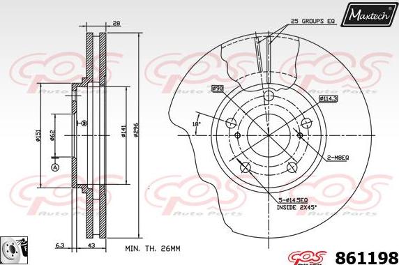 Maxtech 72951022 - Virzulis, Bremžu suports autodraugiem.lv