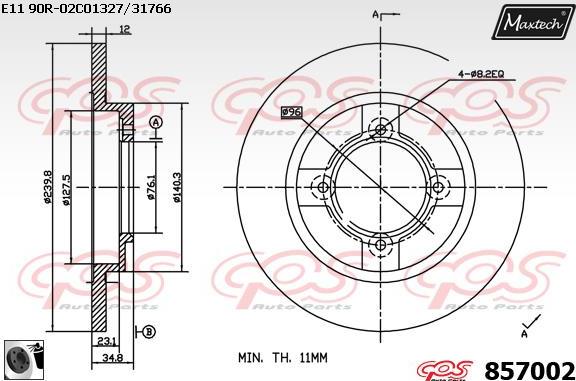 Maxtech 72952004 - Virzulis, Bremžu suports autodraugiem.lv