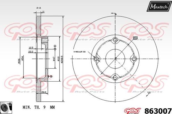 Maxtech 72957049 - Virzulis, Bremžu suports autodraugiem.lv