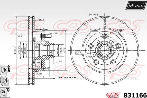 Maxtech 72957046 - Virzulis, Bremžu suports autodraugiem.lv