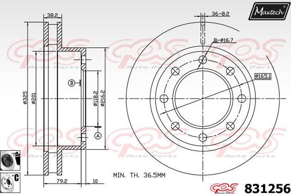 Maxtech 72957041 - Virzulis, Bremžu suports autodraugiem.lv