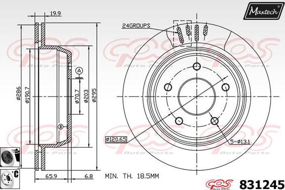 Maxtech 72957042 - Virzulis, Bremžu suports autodraugiem.lv