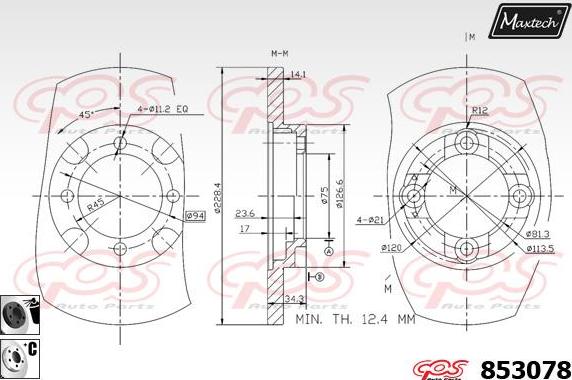 Maxtech 72957007 - Virzulis, Bremžu suports autodraugiem.lv