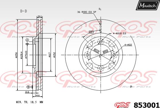 Maxtech 72957015 - Virzulis, Bremžu suports autodraugiem.lv