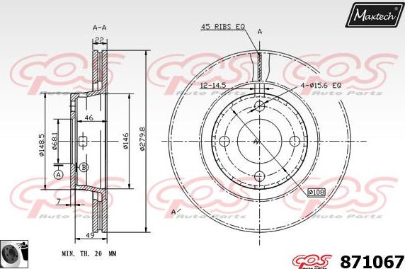 Maxtech 72957013 - Virzulis, Bremžu suports autodraugiem.lv