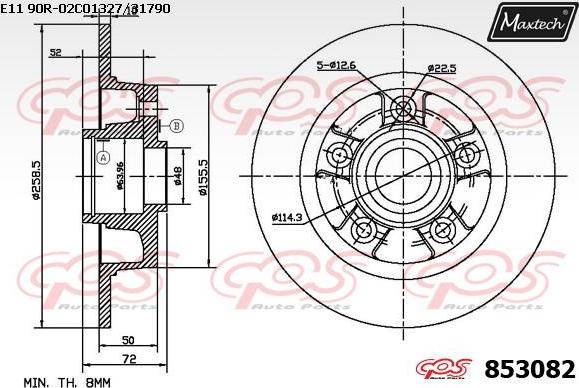 Maxtech 72957022 - Virzulis, Bremžu suports autodraugiem.lv