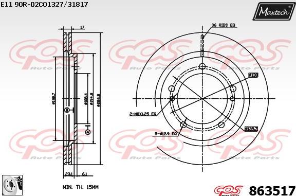 Maxtech 72966003 - Virzulis, Bremžu suports autodraugiem.lv