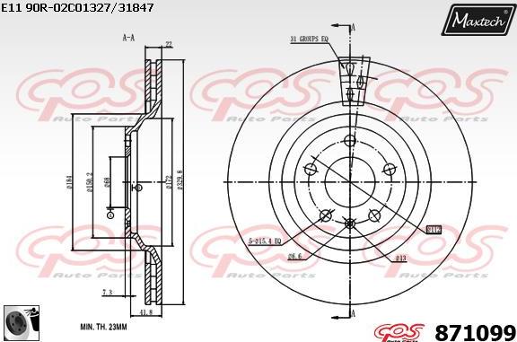 Maxtech 72960001 - Virzulis, Bremžu suports autodraugiem.lv