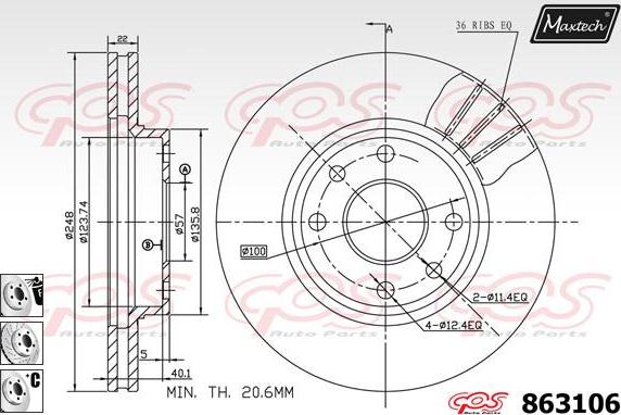 Maxtech 72960021 - Virzulis, Bremžu suports autodraugiem.lv