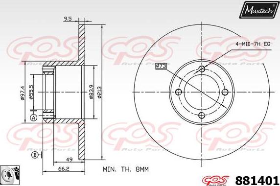 Maxtech 72961004 - Virzulis, Bremžu suports autodraugiem.lv