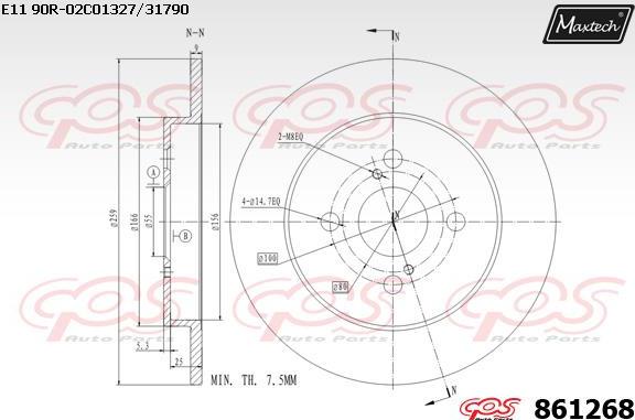 Maxtech 72934004 - Virzulis, Bremžu suports autodraugiem.lv