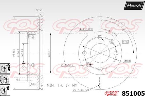 Maxtech 72934018 - Virzulis, Bremžu suports autodraugiem.lv