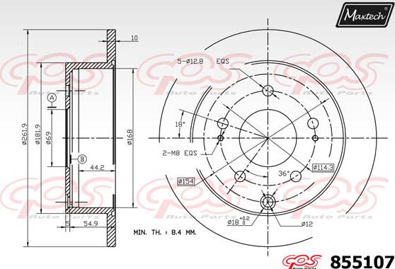 Maxtech 72935003 - Virzulis, Bremžu suports autodraugiem.lv