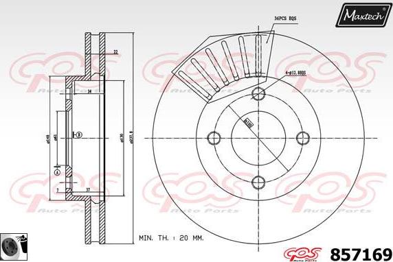 Maxtech 72936005 - Virzulis, Bremžu suports autodraugiem.lv