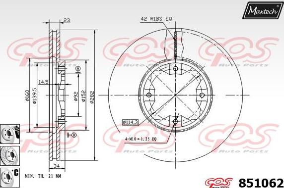 Maxtech 72936010 - Virzulis, Bremžu suports autodraugiem.lv