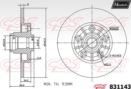 Maxtech 72936037 - Virzulis, Bremžu suports autodraugiem.lv