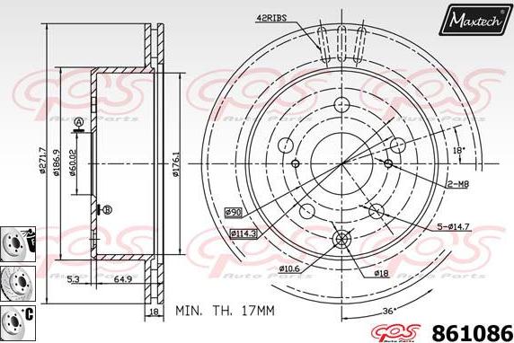 Maxtech 865520 - Bremžu diski autodraugiem.lv