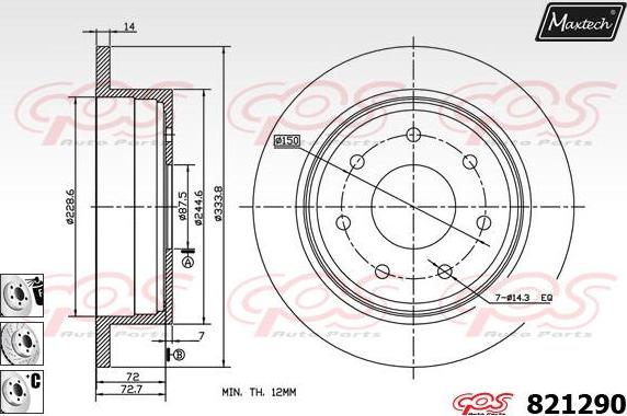 Maxtech 855048 - Bremžu diski autodraugiem.lv